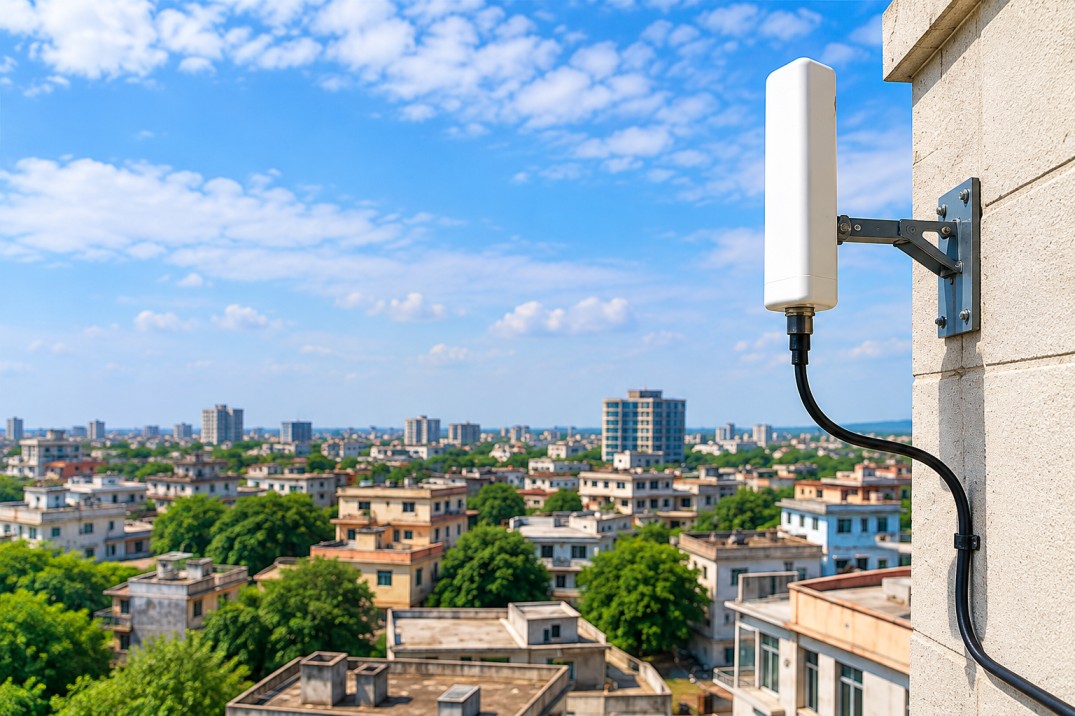 Mobile signal booster system with outdoor and indoor antennas