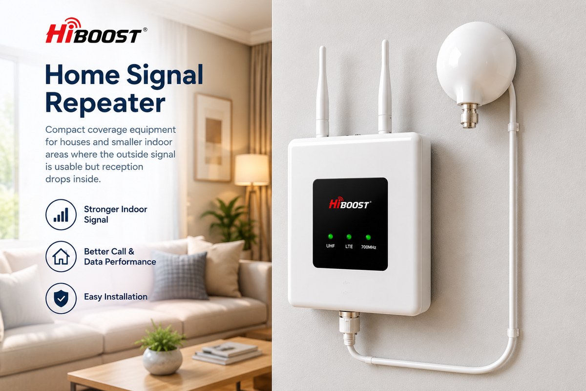 Home mobile signal booster and antenna system